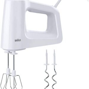مضرب بيض براون Braun Hand Mixer 3000 – خلاط يدوي متعدد السرعات مع خطافات عجن