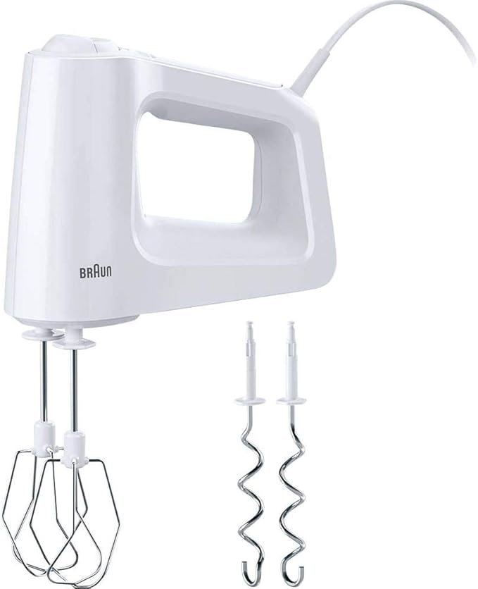 مضرب بيض براون Braun Hand Mixer 3000 – خلاط يدوي متعدد السرعات مع خطافات عجن