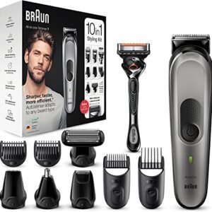 موزع ومحدد شعر براون Braun MGK7320 10-in-1 — تشذيب دقيق من 0.5-21 مم مع رأس أنف وأذن وسماعات مقاومة للماء