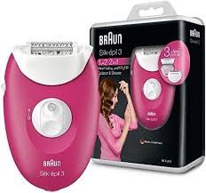 براون Braun Silk-épil 3 SE-3-273 – جهاز إزالة الشعر 2-in-1 مع SmartLight وSoftLift Tips بلون Raspberry Pink