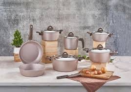 طقم حلل بابيلا 12 قطعة – Papilla Cookware Set 12 Pcs جرانيت مقاوم للالتصاق بغطاء زجاجي
