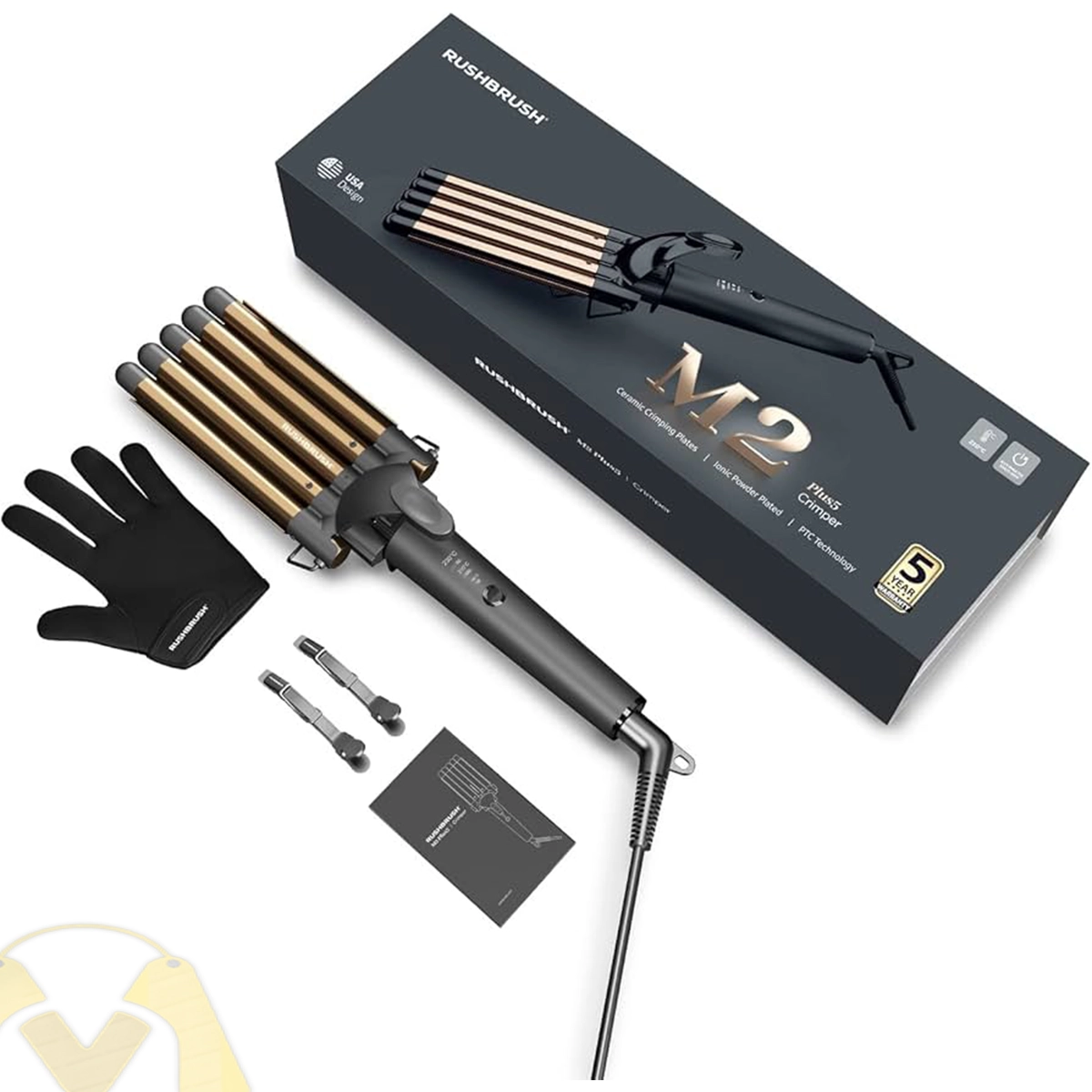 RushBrush M2 Plus 5 – فرشاة فرد الشعر رش برش M2 بلس 5 بتكنولوجيا السيراميك و5 مستويات حرارة